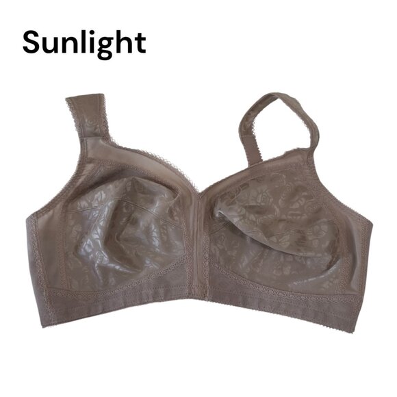 Playtex 18 Hour Women Lightweight Beige Satin Floral Wireless Bra Size 42C -4693 - Picture 1 of 14